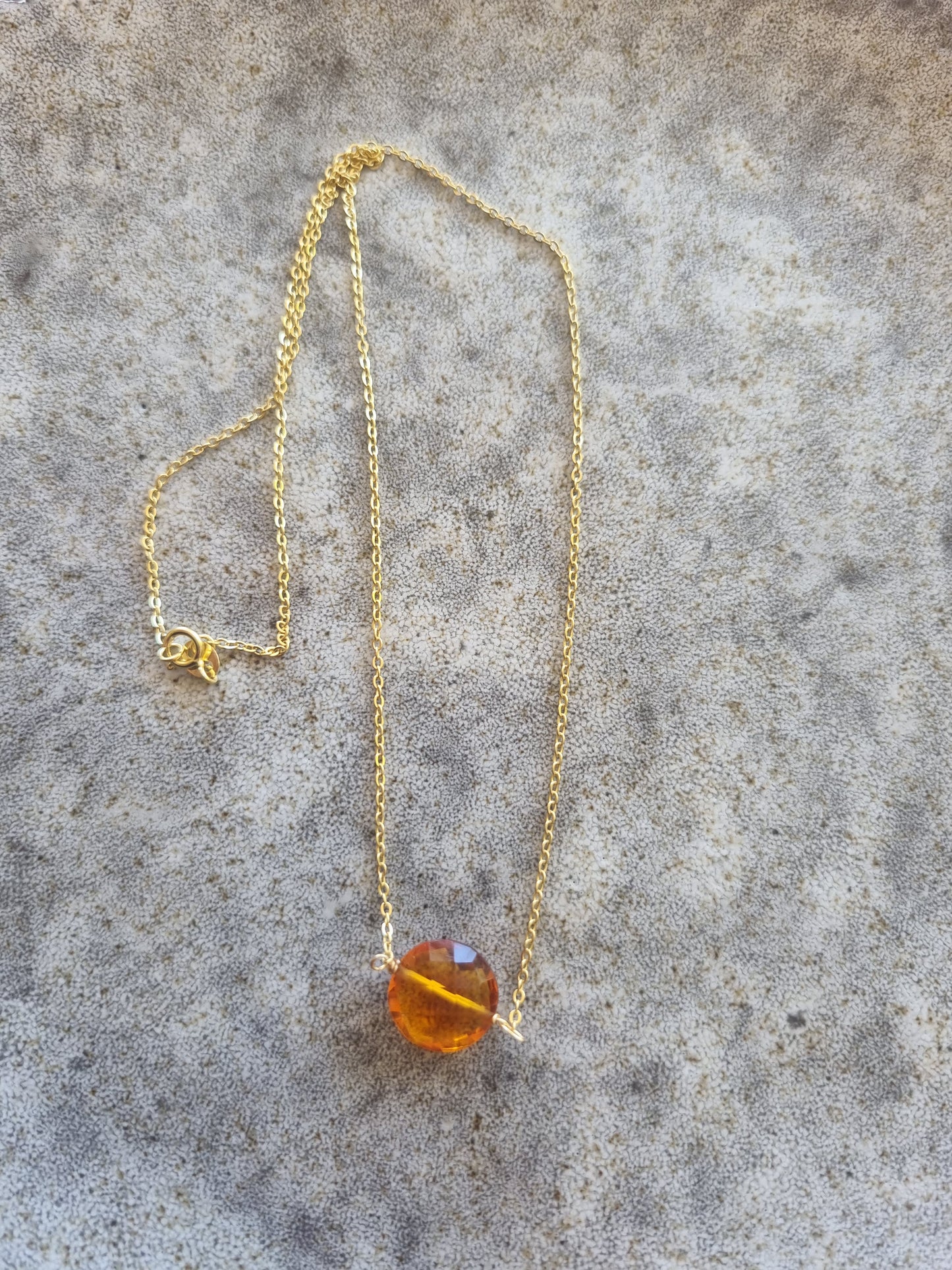 Amber citrine necklace