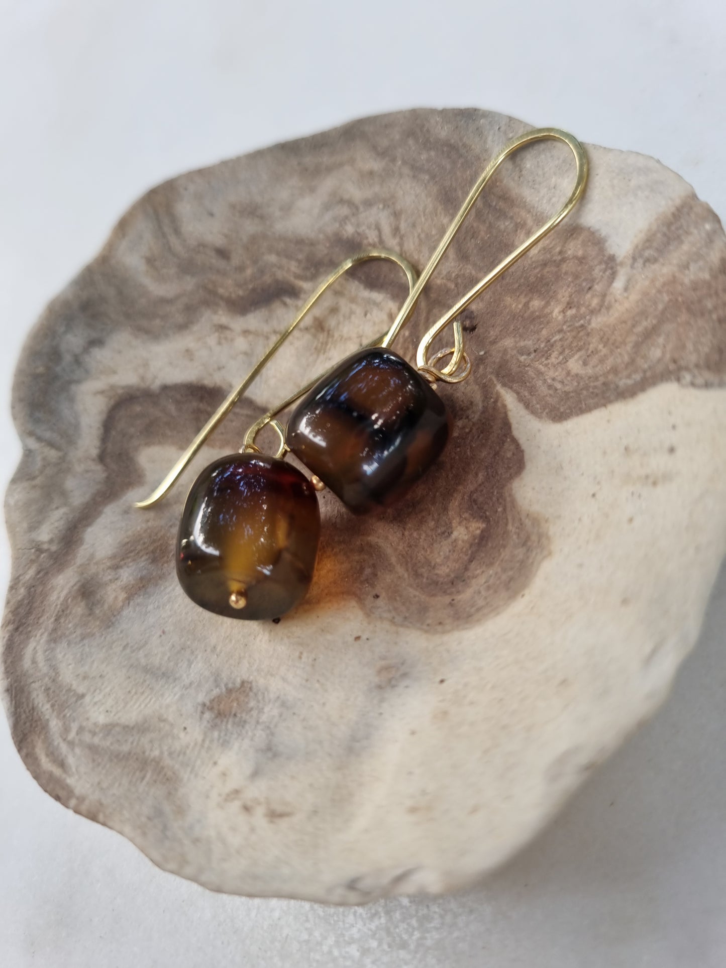 Barbara Tortoiseshell Agate Earrings - Loop Sisters 