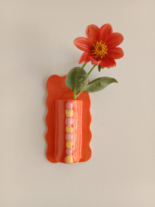 Scalloped wall vase