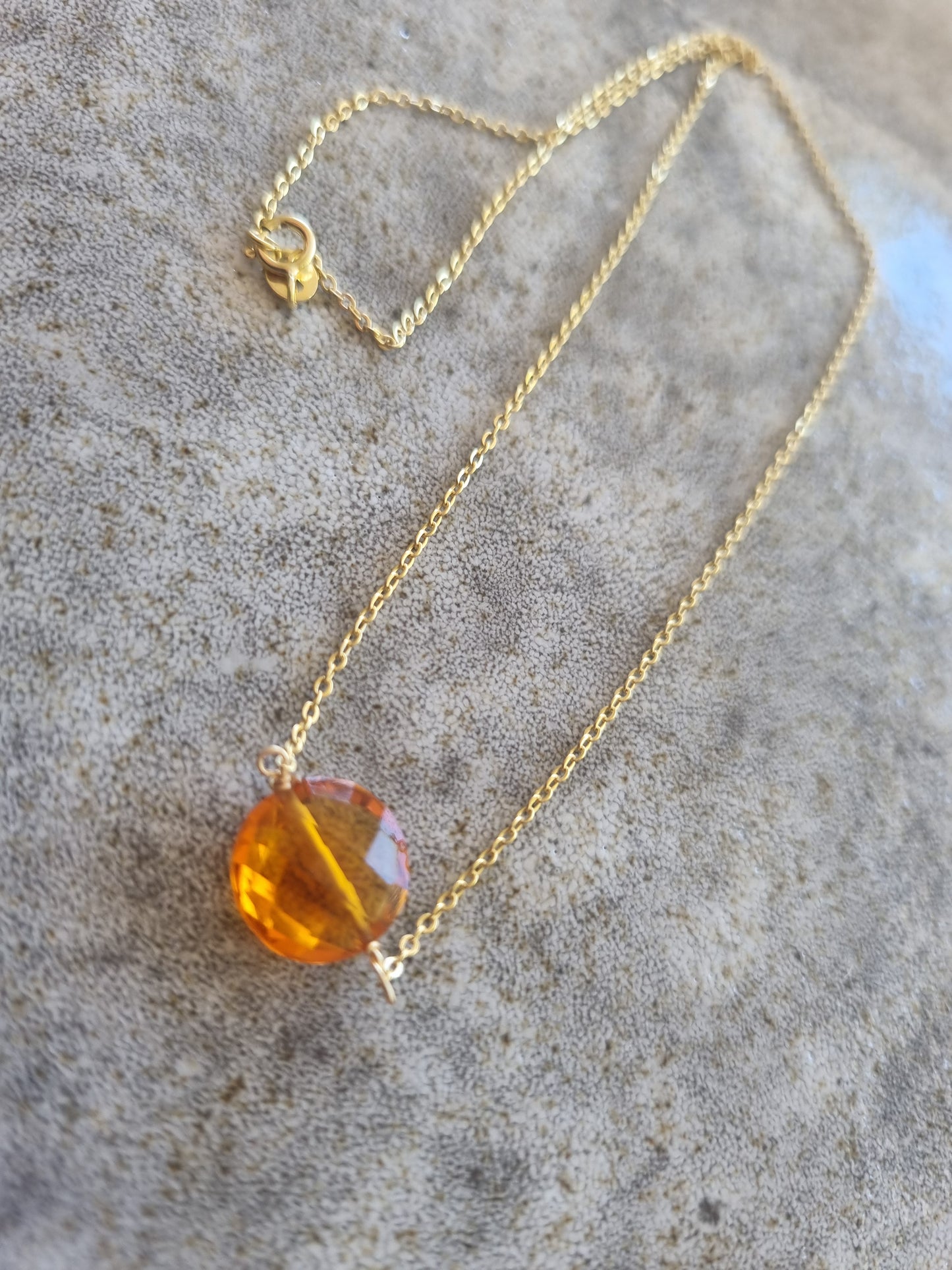 Amber citrine necklace